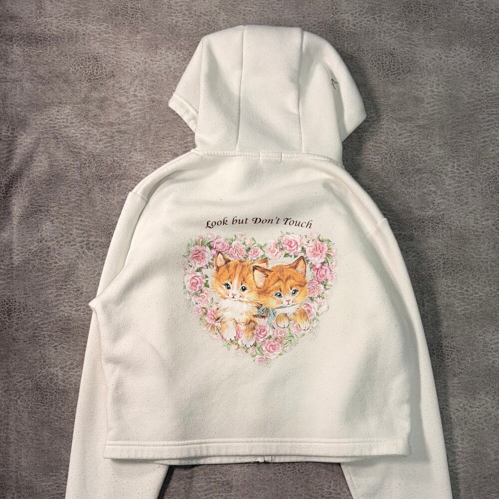 Angel Cult Kitten Graphic Crop Hoodie